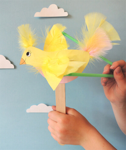 Easy Spring Chicken Popsicle Stick Craft For Kids