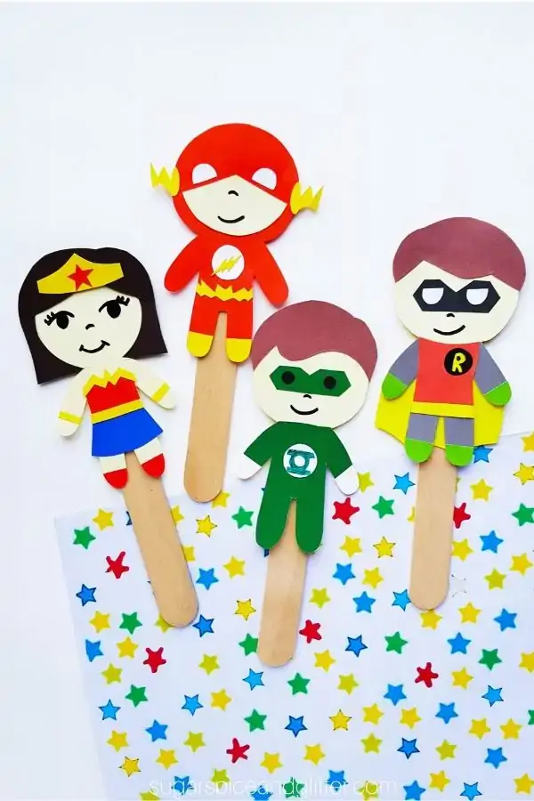 Superhero Puppet Set Craft for Kids
