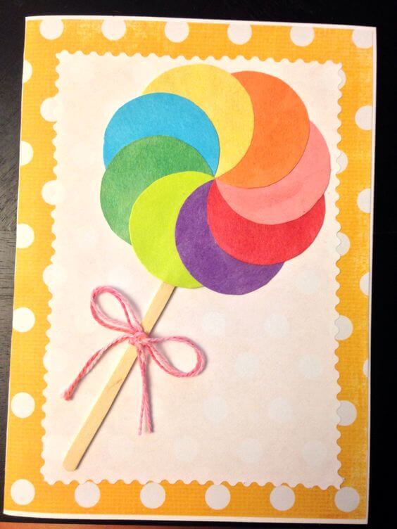 Handmade Toffy Candy Card Crafts Using Popsicle Sticks