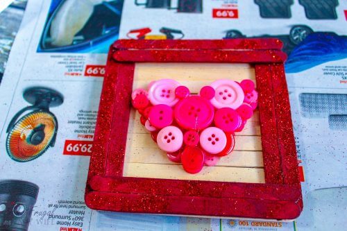 DIY Valentine's Gift Craft Ideas Using Popsicles Sticks And Buttons