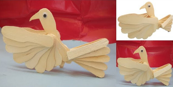 Very Simple Popsicle Stick Bird Craft