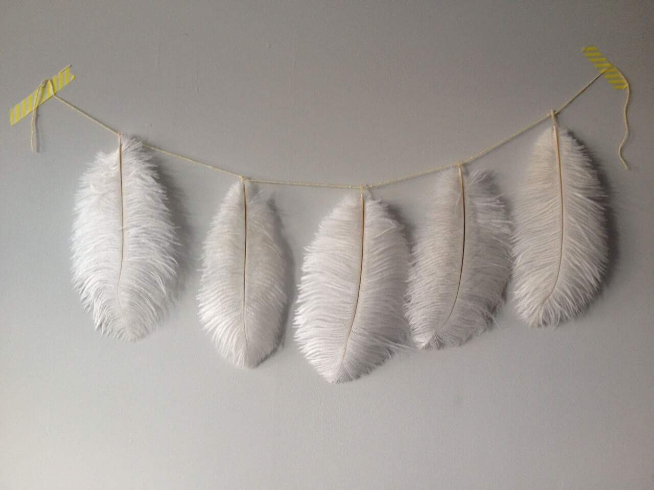 Adorable Feather Garland Idea For Wall Decor
