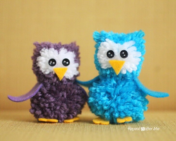 Adorable Yarn Owl Crafts : Cute Easy Things To Make With Yarn