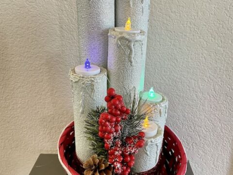 Affordable and Elegant Pool Noodle Christmas Candle DIY  Idea : Pool Noodle Christmas Craft Ideas