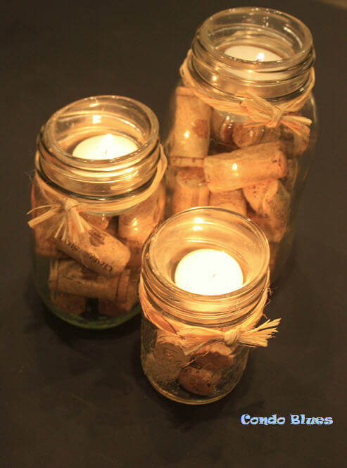 Beautiful Cork Jar Candle DIY Craft For Home Decor 