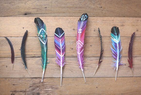 Art with real feathers