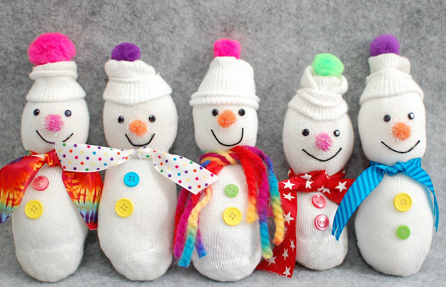 Beautiful Snowman Craft Project With Colorful Ribbons