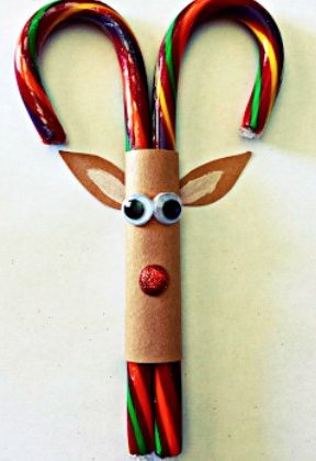 Easy Christmas Treat Or Reindeer Candy Cane Crafts For Kindergartners