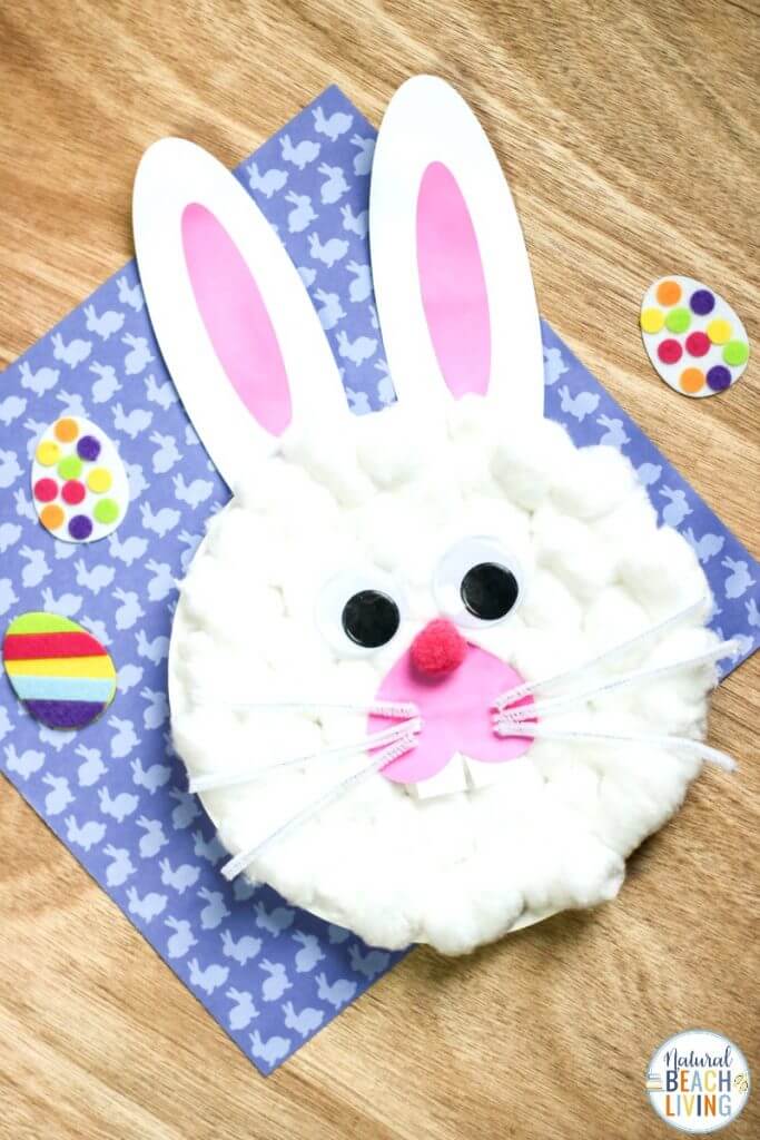 Cotton Ball Easter Bunny Craft for Preschools : Cotton Balls Craft 