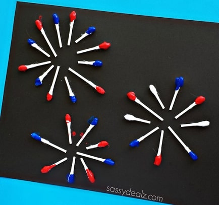 Cotton Bud Firecrackers Craft for Toddlers 