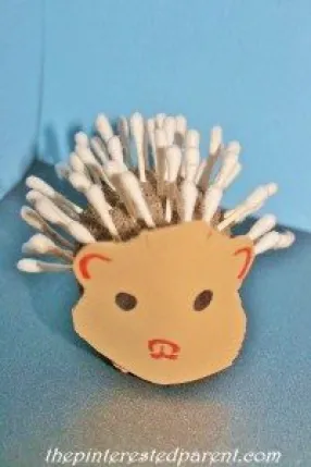 Cotton Bud Hedgehog Craft for Kids