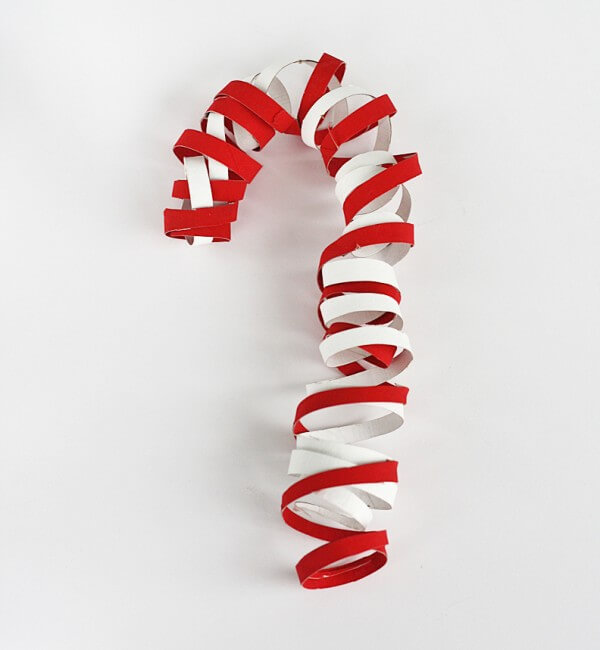 Creative Candy Cane Using Coiled Cardboard Tube Crafts For Kids