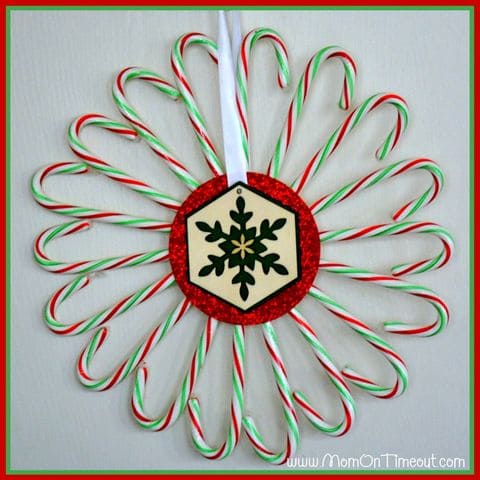 Creative & Easy Candy Cane Wreath Crafts Using CD For Preschoolers