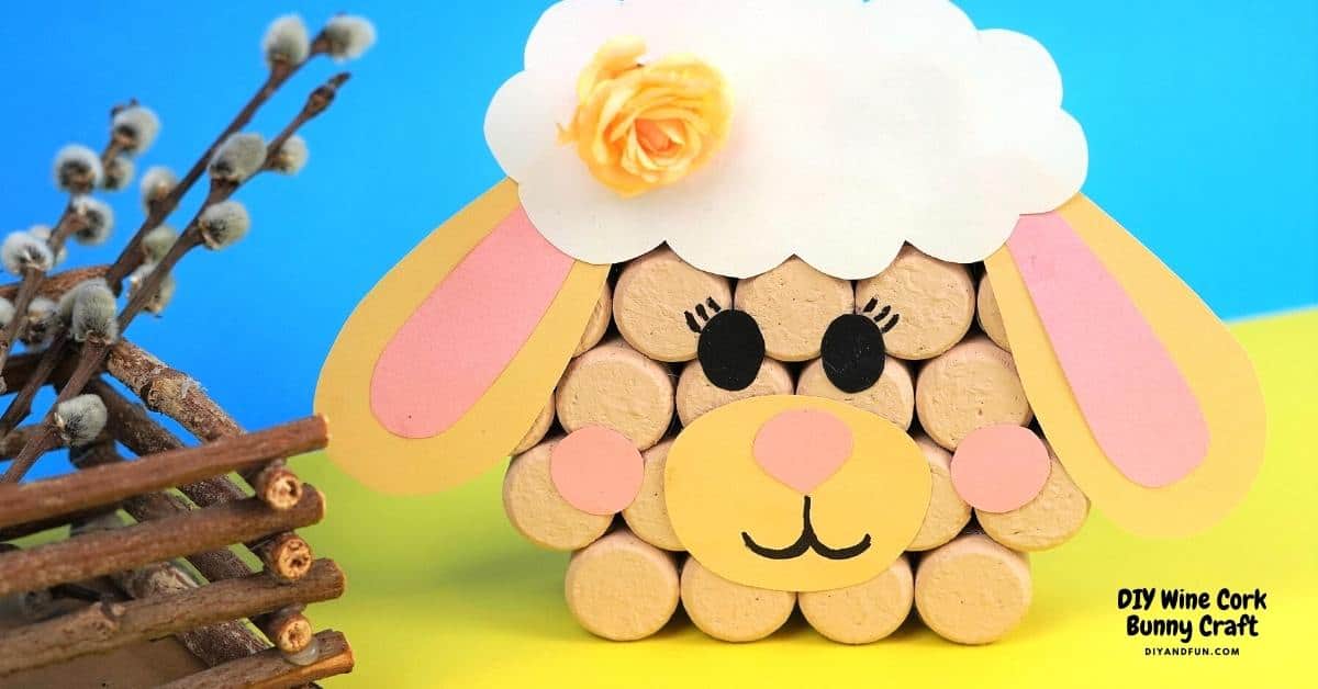Cute Cork Bunny for Easter Craft 