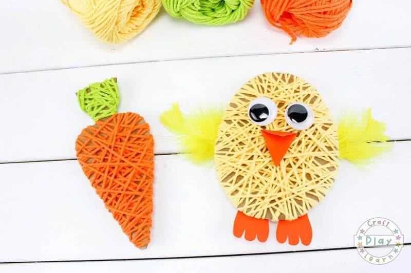 Cute Easter Bunny And Carrot Yarn  Craft