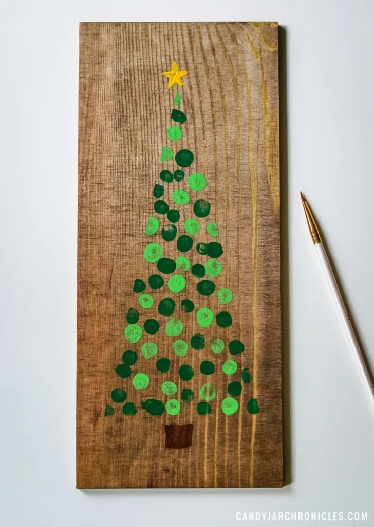 Cute Fingerprint Christmas Tree Wall-Hanging Gift Ideas For Kids
