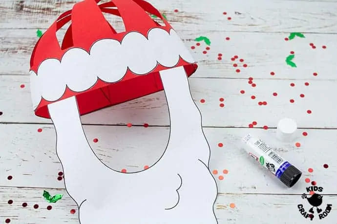 DIY 3D Santa Paper Party Hat Craft For Kids : Christmas Hats For Kids To Make