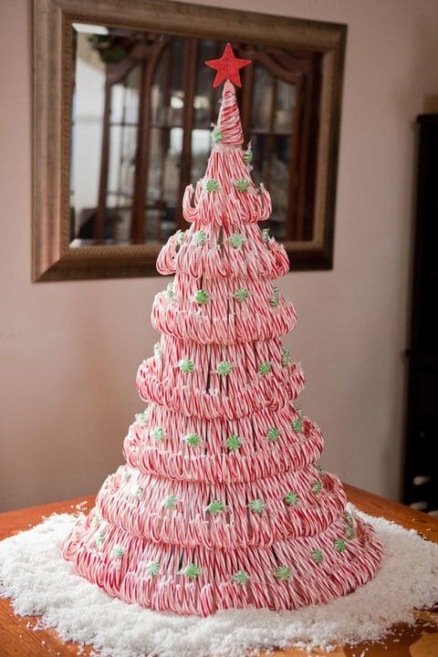 DIY Candy Cane Christmas Tree Project Craft For Decoration