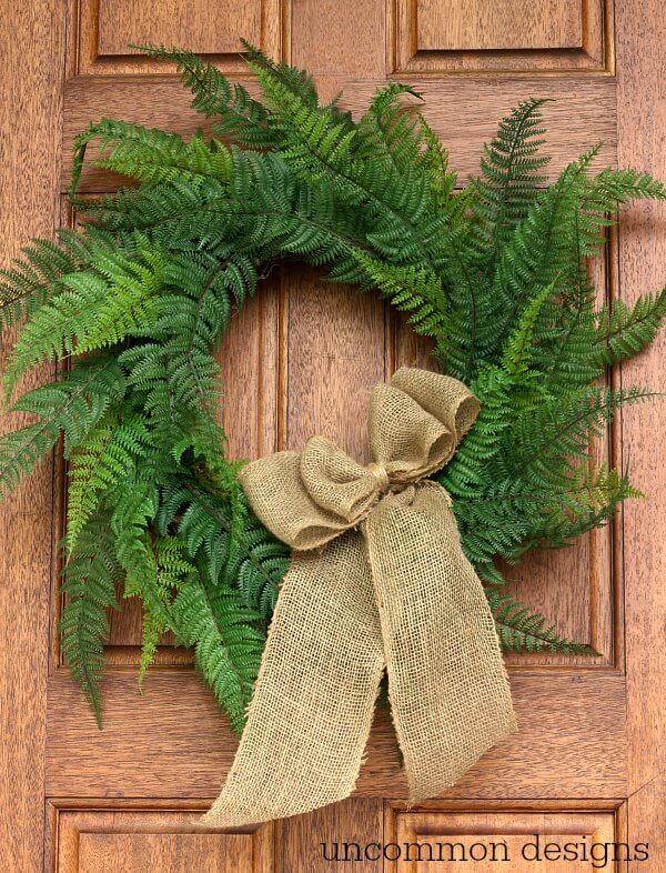 DIY Easy Adorable Faux Fern Wreath Craft Idea For Christmas