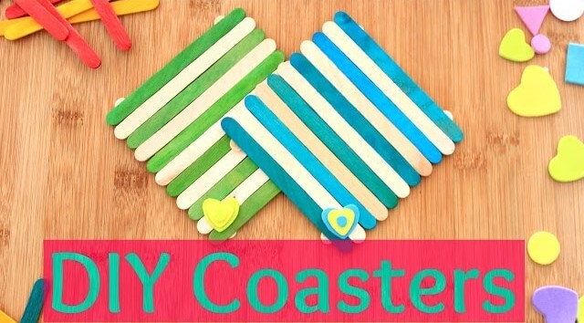 DIY Hearty Coasters For Family And Friends Fun Time : DIY Popsicle Stick Coaster Craft Tutorials