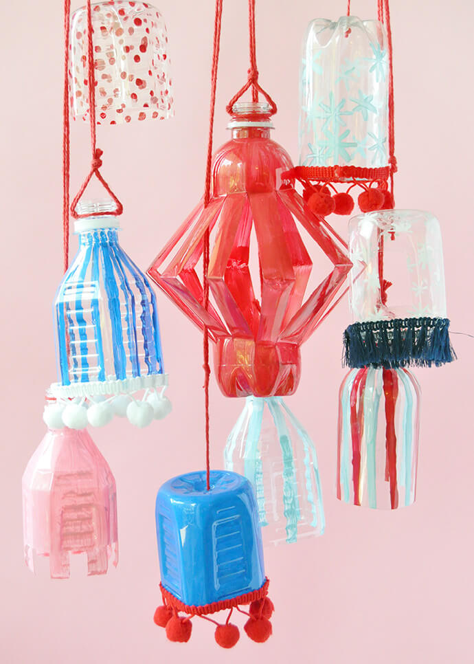DIY Plastic Bottle Lantern Decoration Craft Project For Christmas : Recycled Christmas Parol Ideas