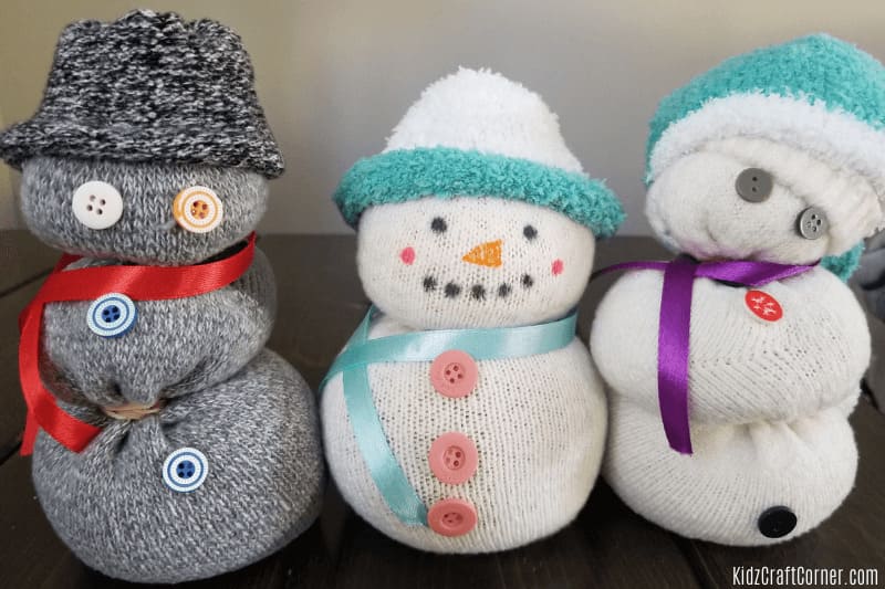 DIY Rice-Filled Sock Snowman Craft Activity For Kindergartners