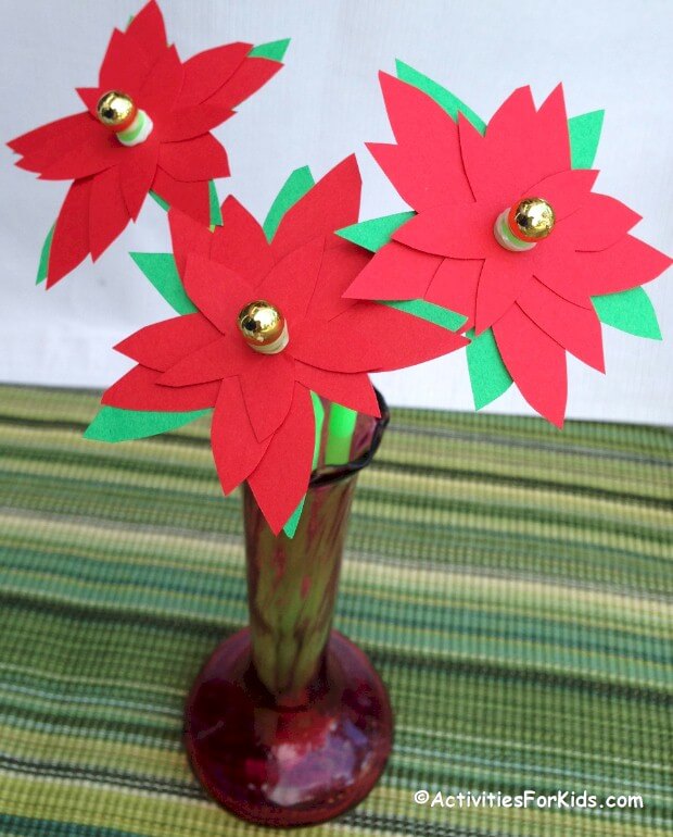 Decorate Your Home Christmas With Easy Paper Poinsettia Flower Craft
