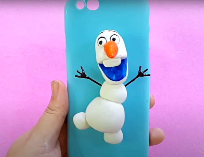 Diy 'Olaf' Snowman Mobile back Cover on christmas