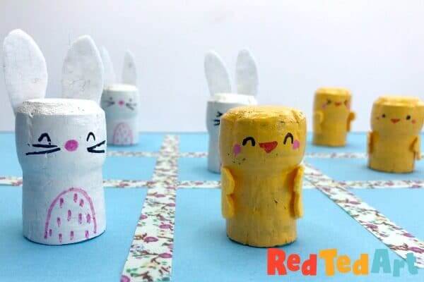 Easter Bunny and Chick Cork Craft For Easter: Cork Crafts for Easter