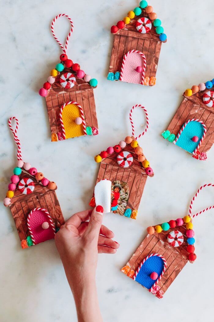 Easy DIY Gingerbread House Christmas Craft With Popsicle Sticks