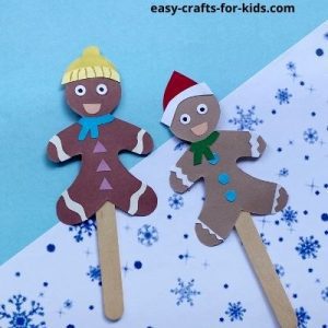 Easy Gingerbread Man Bookmark Craft Using Popsicle Sticks