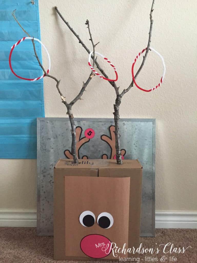 Easy Reindeer Ring Toss Party Game Idea For Christmas