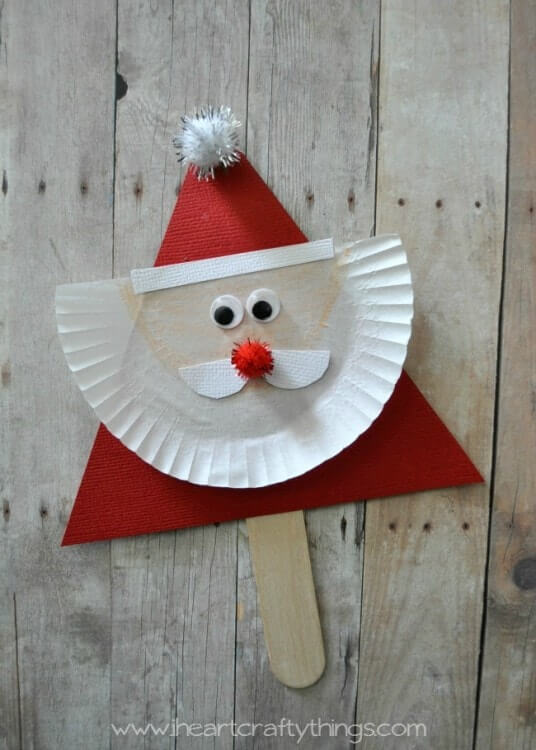 Easy Santa Ice Popsicle Puppet Craft for Preschoolers 