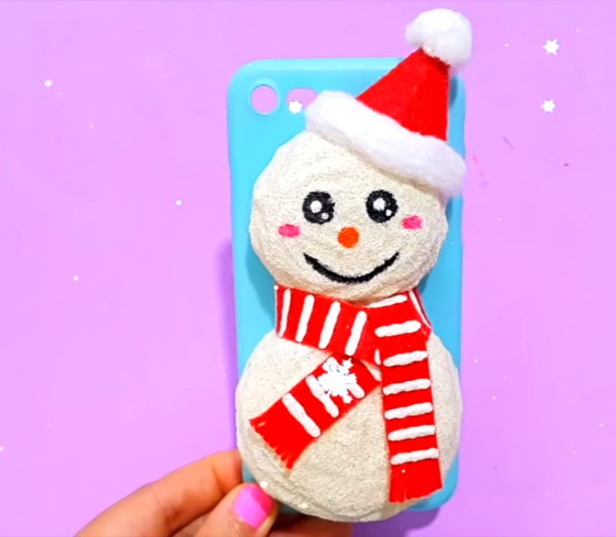 Easy Snowman Mobile Back Cover With Sponge