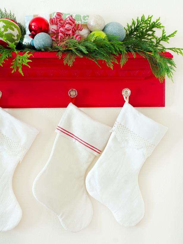 Easy To Make Christmas Stocking Holder Decorative Idea : Christmas Indoor Decoration