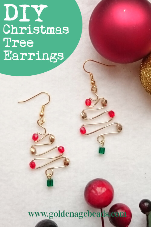 Easy To Make Christmas Tree Earrings Using Beads : DIY Christmas Earrings