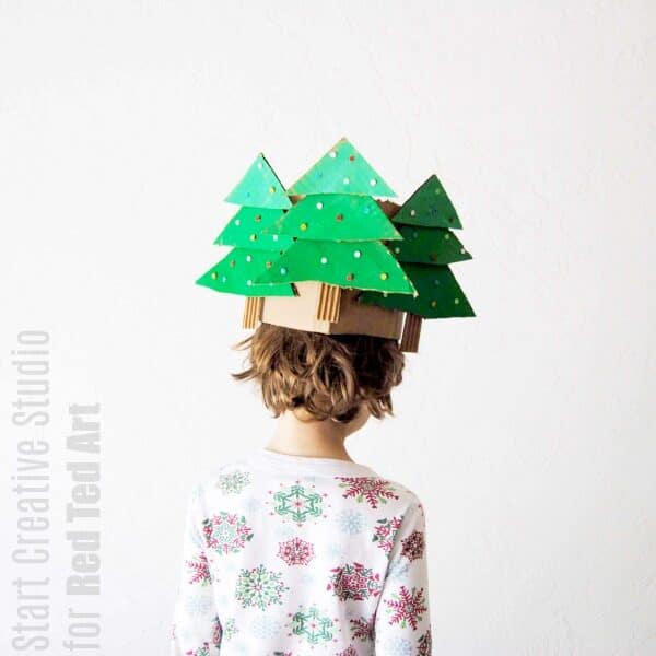 Easy To Make Christmas Tree Party Hat Craft Using Cardboard : Christmas Hats For Kids To Make