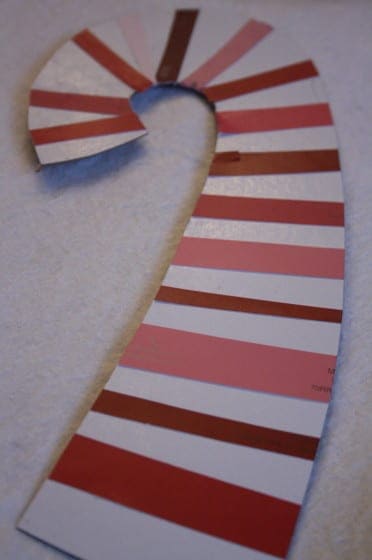 Easy To Make Paint Chip Candy Cane Craft For Kids