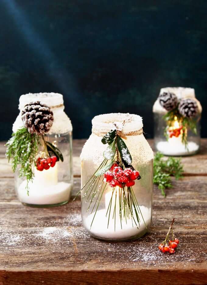  Easy To Make Snowy Mason Jar Decoration In 5 Minutes