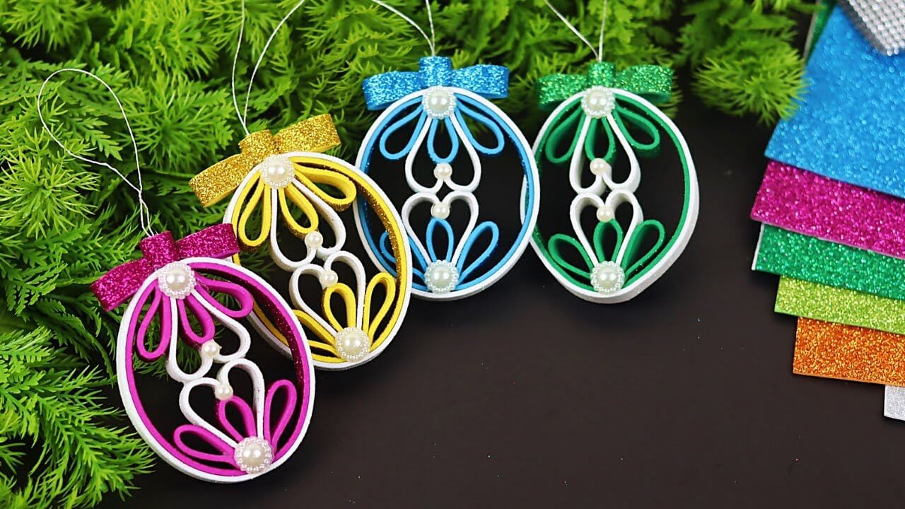 Easy To Make Toys Ornaments Craft For Christmas Tree DIY Foam Christmas Ornaments