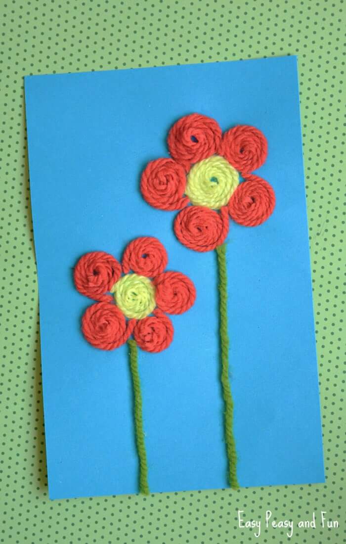 Easy Yarn Flower Craft For Toddlers 