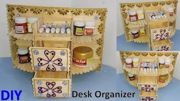 Fancy Desk Organizer Craft With Glitter