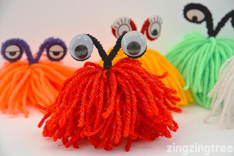 Fun And Easy Yarn And Pipe Cleaner Monster Craft: Crafts to Make With Yarn Without Knitting