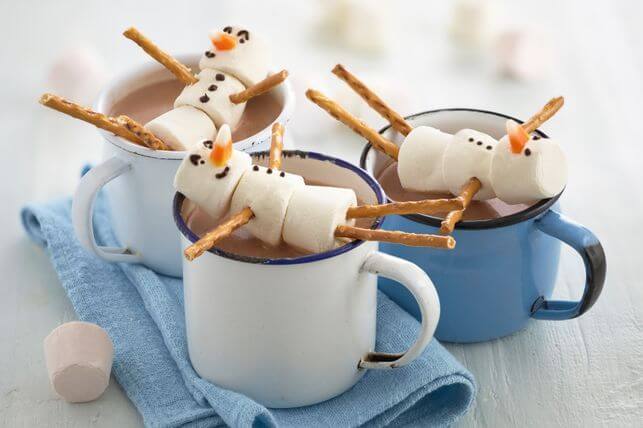 Fun Marshmellow Snowmen With Hot Chocolate Recipe For Christmas