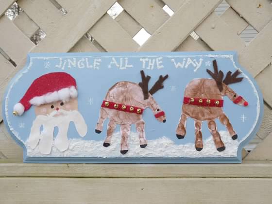 Fun Santa & Rudolf Crafts to Make With Your Kids Handprint & Footprint Santa Claus Craft Ideas For Kids