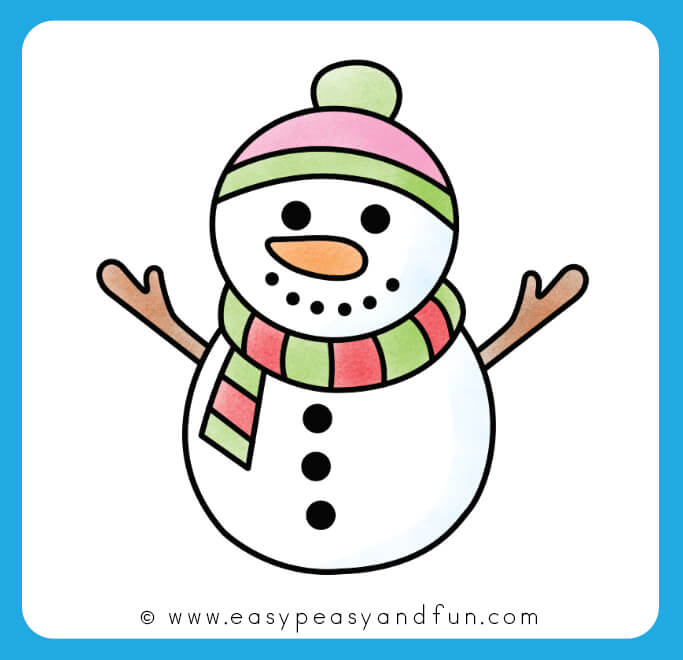 Fun To Make Simple Snowman Drawing Idea For Kids