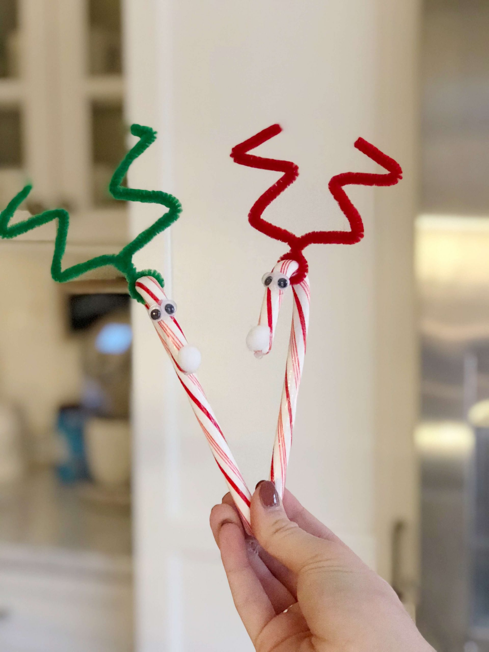 Fun To Make Simple candy Cane Reindeer Craft For Christmas