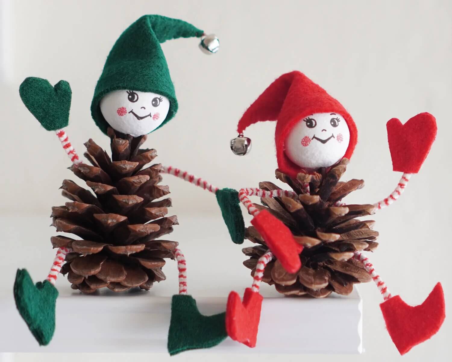 Fun Vintage Pine Cone Pixies Christmas Decoration Craft For Holiday