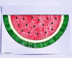 Fun and Easy Watermelon Painting using Cotton Bud for Kids : Cotton Bud Painting Hacks for Kids