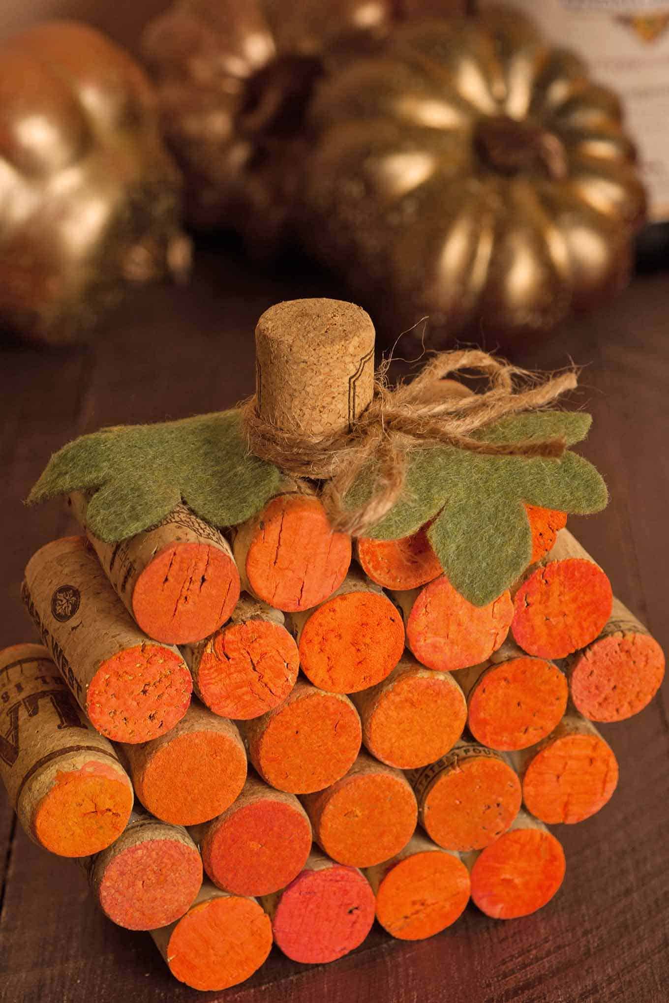 Halloween Cork Pumpkin Craft For Toddlers